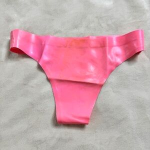 Pink Latex Thong - size small